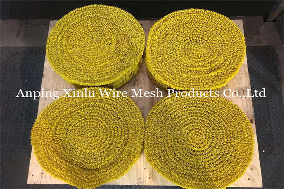 黄色いプラスチックダブルループタイワイヤ 380mpa 16GA SAE1008 PVCコーティングレバーツインループ結合ワイヤ
