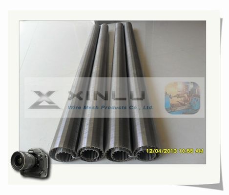 ステンレス鋼のくさびワイヤー スクリーンの管100mm ODの廃水の管6mの長さ